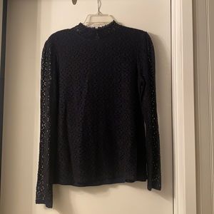 Beautiful lace navy blue blouse